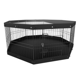 VEVOR Dog Playpen, 8 Panels Foldable Metal Dog Exercise Pen with Top Cover and Bottom Pad, 24" H Pet Fence Puppy Crate Kennel VEVOR Dog Playpen, 8 Panels Foldable Metal Dog Exercise Pen with Top Cover and Bottom Pad, 24" H Pet Fence Puppy Crate Kennel