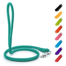 Rolled Leather Dog Leash 6Ft * 0.5 in for Small Medium and Large Dogs Heavy Duty Leather Puppy Leash for Outdoor Walking Running Training Strong