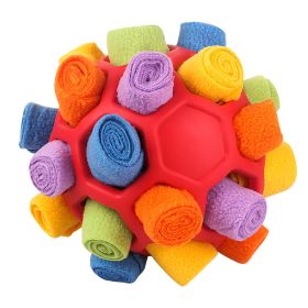 Dog Sniffing Ball Innovative Pet Shaking Training Toys for Pet Training Tooth Cleaning Puppy Chew Relieve Boredom Dog Toy (Color: Red ball-iridescence)