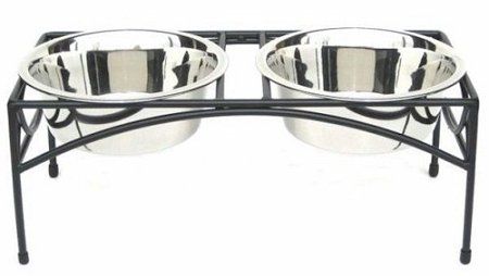 Regal Double Elevated Feeder (Option: Large/Black)